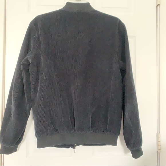 Topman Jacket Mens 38 Small Black Corduroy Bomber Full Zip Moto Casual Members - Picture 2 of 6